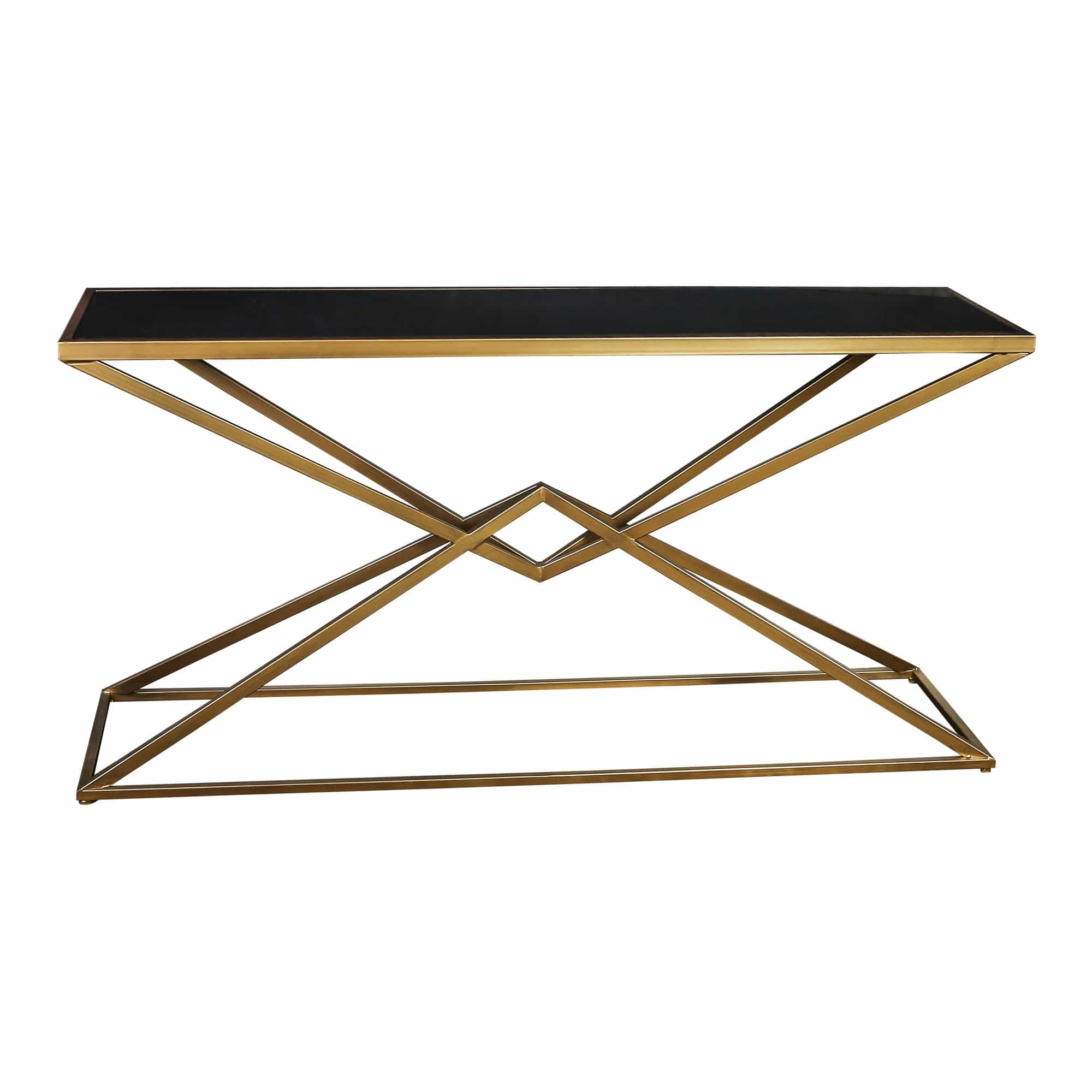 Miyo dark Glass gold Iron rectangle sidetable Gratis bezorgen - online bestellen bij Potz Wonen