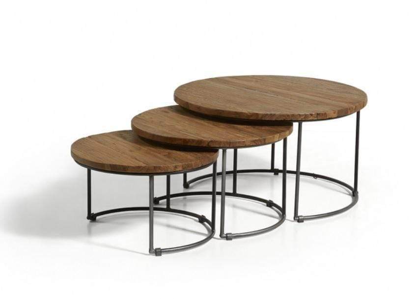 Salontafel set Trio old gerecycled Teak - online bestellen bij Potz Wonen