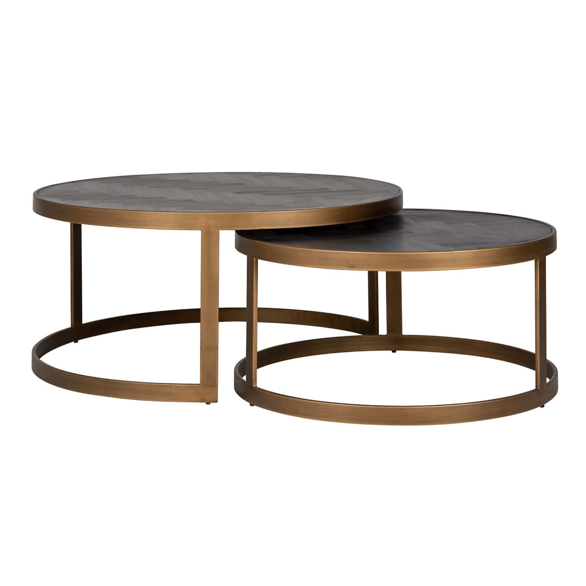 Salontafel Blackbone Brass set van 2 rond (Brushed Gold) - online bestellen bij Potz Wonen
