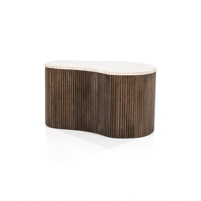 Salontafel Mari 8211 Mangohout Amp Travertin 8211 70x47x38 Cm 8211 Eleonora