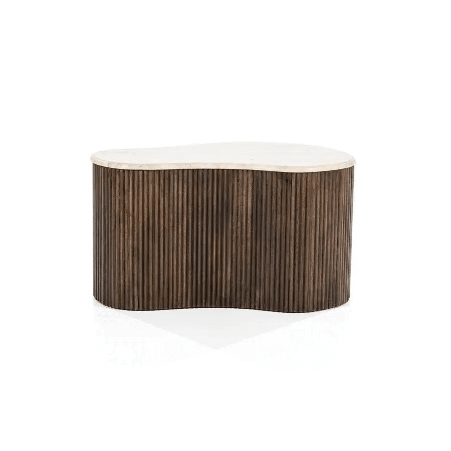 Salontafel Mari 8211 Mangohout Amp Travertin 8211 70x47x38 Cm 8211 Eleonora