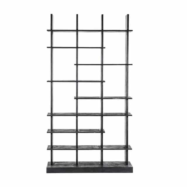 Boekenkast Oliver 120x40x220 Zwart Eleonora