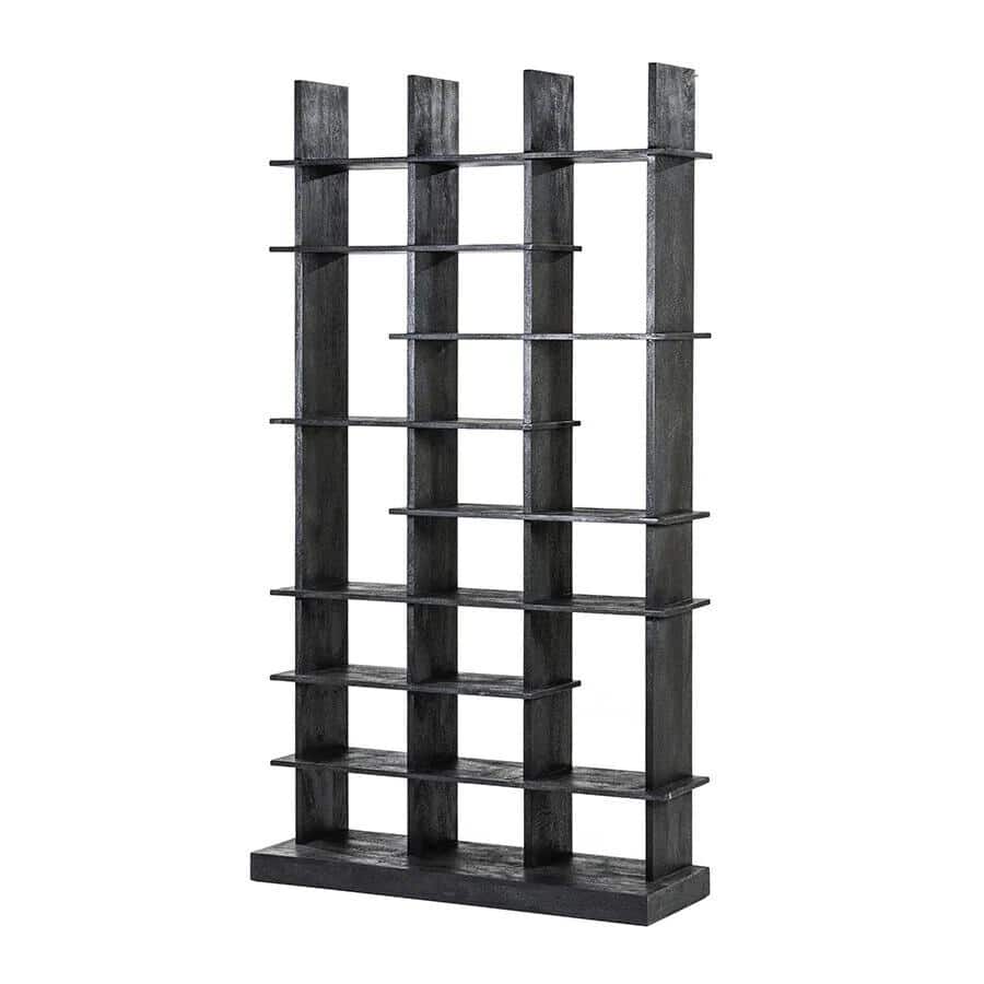 Boekenkast Oliver 120x40x220 Zwart Eleonora