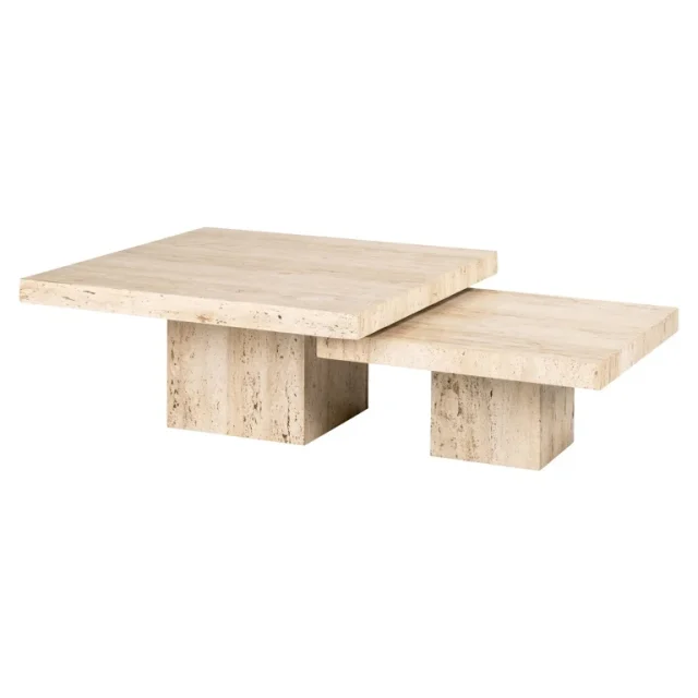 La Cantera Vierkante Salontafel Set Van 2 8211 Travertin