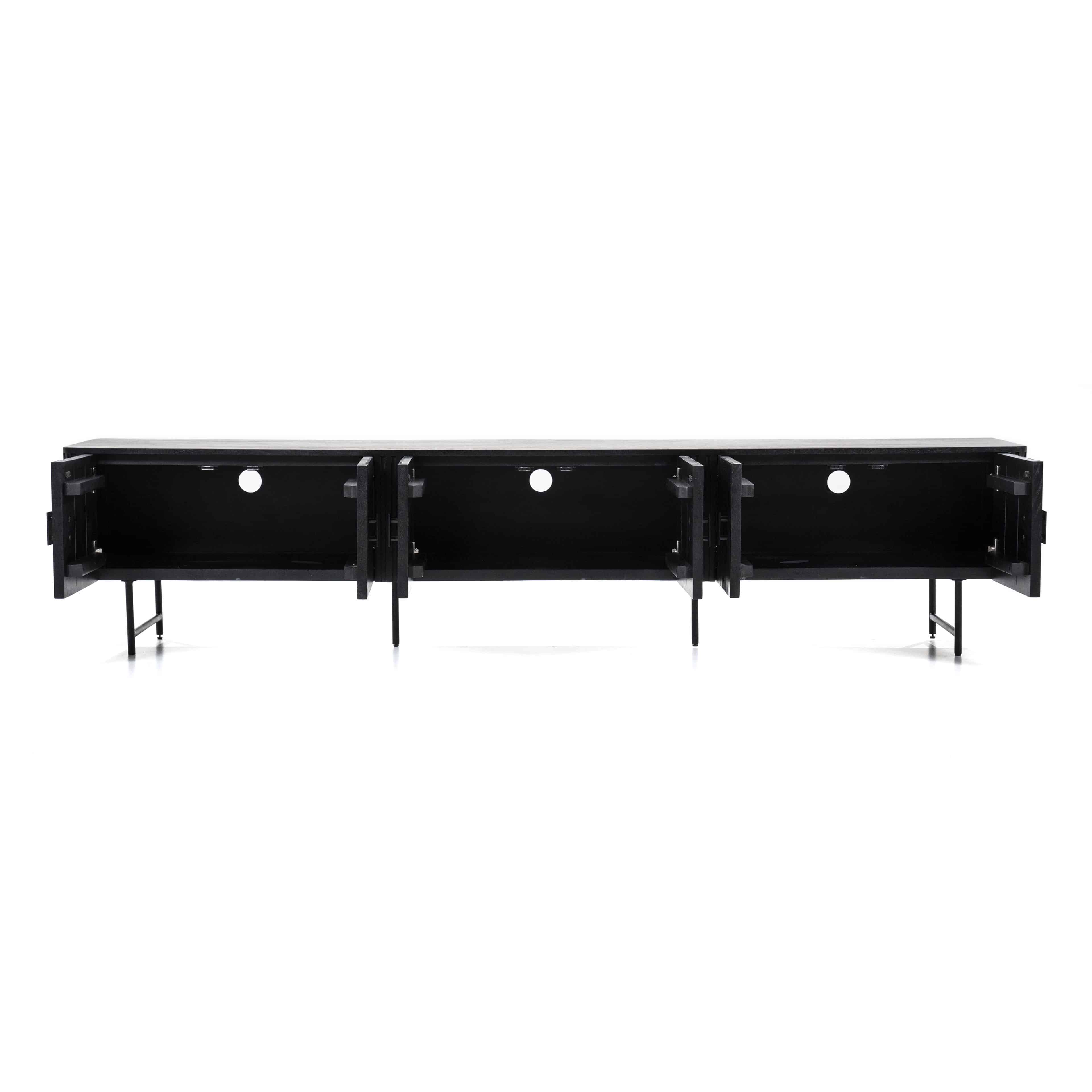 Tv Meubel Remi 6 Drs 8211 Zwart 8211 250 Cm